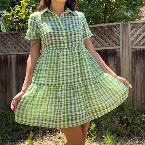 Urban Outfitters Summer Cottagecore Prairie Gingham Dress - Picture 3 of 6